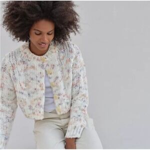 Urban Outfitters Cardigan Womens Confetti Cropped Button Front Sweater Size S